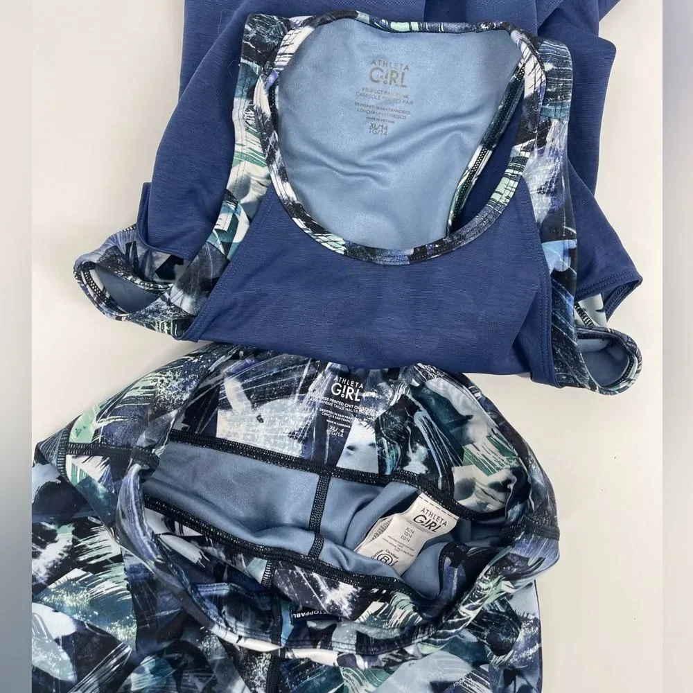 Athleta Girl Blue Floral Outfit